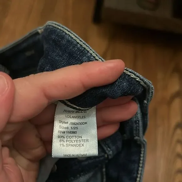 Judy Blue Trouser Flare Distressed jeans 1/25  C - Picture 7 of 11